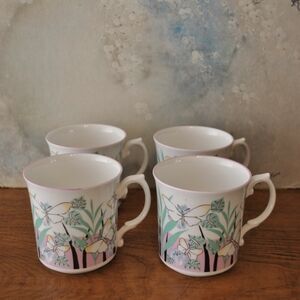 Vintage Butterfly Mugs Bone China